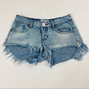 One Teaspoon Distressed Denim Shorts Size 25